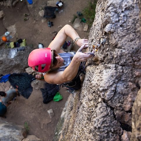 woman climbing at jacks canyon