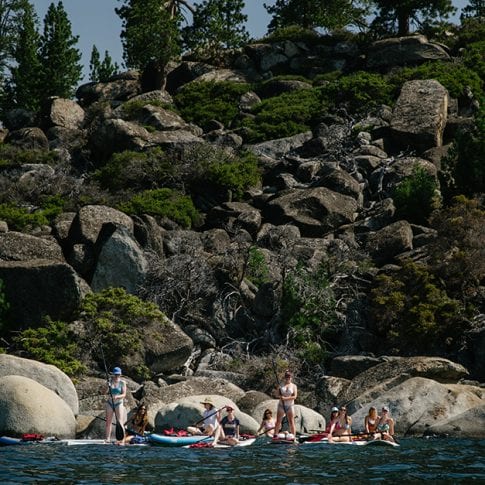 group of girls on lake tahoe