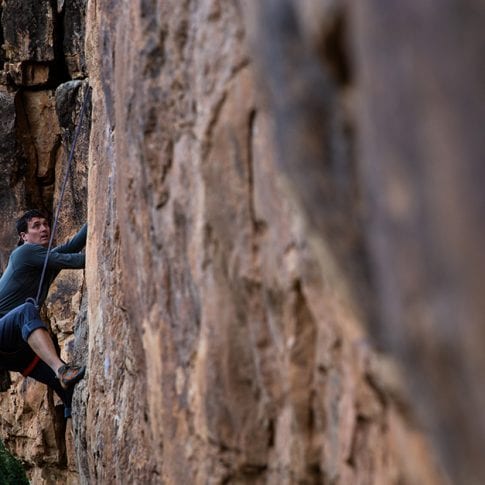 guy climbing at jacks canyon